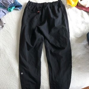 Lululemon black joggers with rose gold details